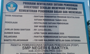 KHAIDIR KEPALA SMPN 6 BAKTIYA MAKI WARTAWAN, KADIS DAN KABID DIK ACEH UTARA TETAP BUNGKAM