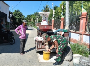 Aksi Nyata Babinsa Bayu, Dari Angkat Karung Hingga Cek Kualitas Beras Warga ​