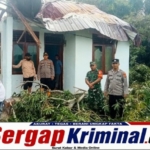 Pohon Tumbang Timpa Rumah Warga, Kapolsek Idi Rayeuk Turun Langsung Bergerak Bersama Masyarakat