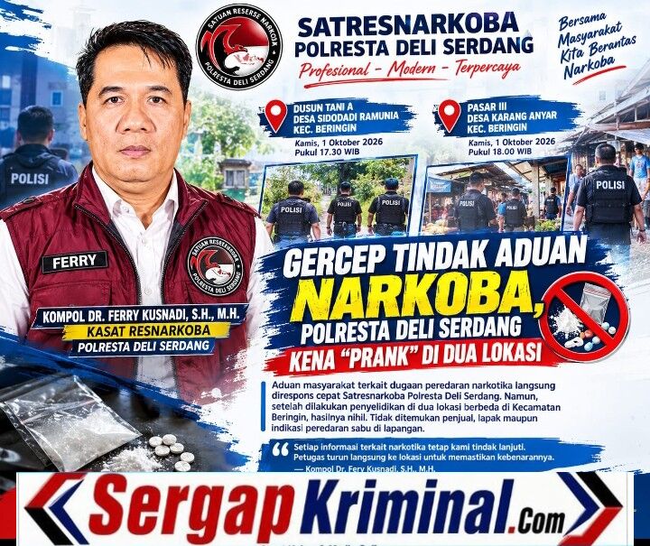 Gerak Cepat Satresnarkoba Polresta Deli Serdang Tindak Aduan Warga, Dua Lokasi Diduga Sarang Sabu Ternyata Nihil